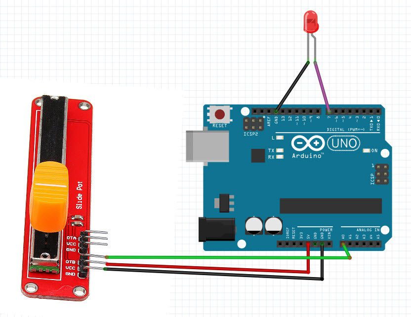 Controlling LED by Potentiometer With Arduino Uno R3 : 6 Steps -  Instructables